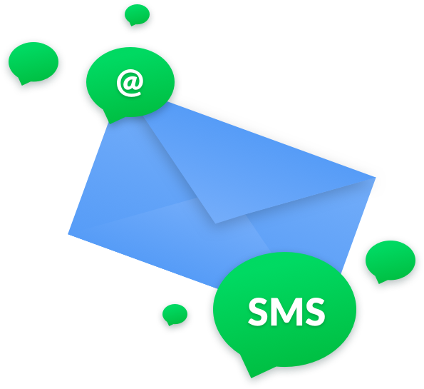 Listas de correo electrónico y SMS